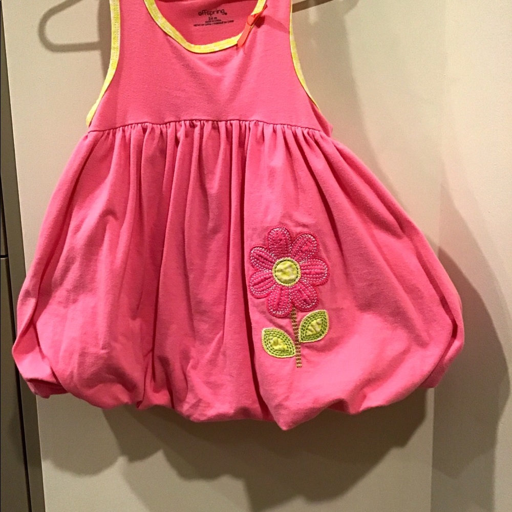 Pink and yellow sleeveless dress